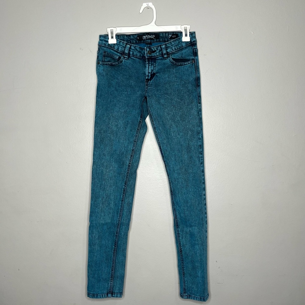 Lip Service Turquoise Blue Acid Washed Jet Fit Skinny Jeans N